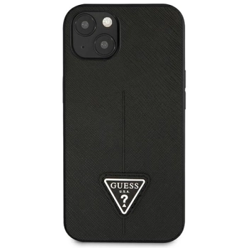Etui Guess Saffiano Triangle Logo na iPhone 14 Plus - czarne