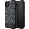 Etui Guess GCube Stripes MagSafe na iPhone 11 / Xr - czarne