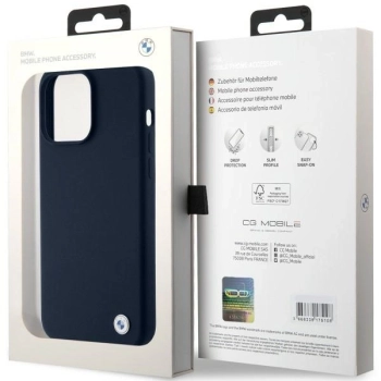 Etui BMW Silicone Metal Logo na iPhone 15 Pro Max - granatowe