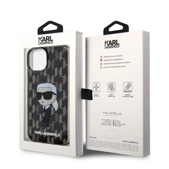 Etui Karl Lagerfeld Monogram Ikonik na iPhone 15 - czarne
