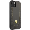 Etui Ferrari Leather Curved Line na iPhone 13 - czarne
