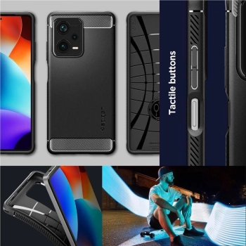 Etui Spigen Rugged Armor na Xiaomi Redmi Note 12 Pro+ 5G - czarny mat
