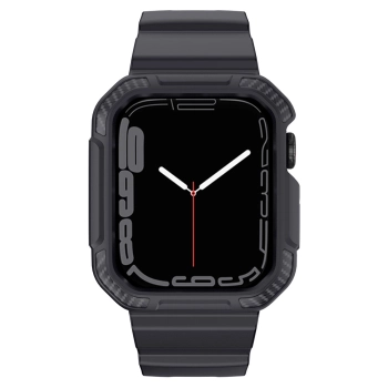 Kingxbar CYF106 2w1 pancerne etui Apple Watch SE, 9, 8, 7, 6, 5, 4, 3, 2, 1 (41, 40, 38 mm) z paskiem szare