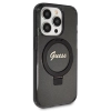 Etui Guess Ring Stand Script Glitter MagSafe na iPhone 13 Pro Max - czarne
