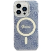 Etui Guess IML 4G MagSafe na iPhone 15 Pro Max - niebieskie