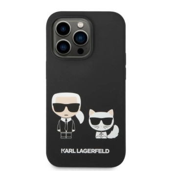 Etui Karl Lagerfeld Liquid Silicone Karl&Choupette MagSafe na iPhone 14 Pro - czarne