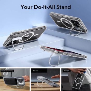 Etui ESR Classic Kickstand Halolock z MagSafe na iPhone 15 Pro - przezroczyste