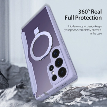 Etui Dux Ducis Skin X Pro z klapką i magnetycznym ringiem na Samsung S24 Ultra - fioletowe