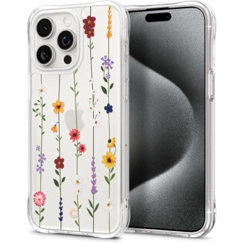 Etui Spigen Cyrill Cecile na iPhone 15 Pro - kolorowe kwiaty