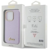 Etui Guess Glitter Glossy Script do iPhone 15 Pro Max - liliowe