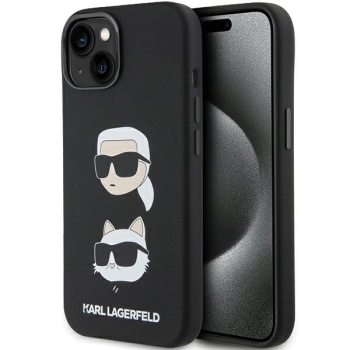 Etui Karl Lagerfeld Silicone Karl&Choupette Head na iPhone 15 - czarne