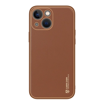 Dux Ducis Yolo etui iPhone 14 Plus elegancki pokrowiec ze skóry ekologicznej brązowy