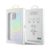 Etui Guess IML Iridescent MagSafe do iPhone 15 - turkusowe