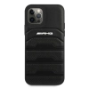 Etui AMG Leather Debossed Lines na iPhone 12 Pro Max - czarne