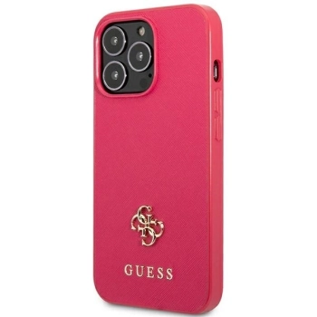 Etui Guess Saffiano 4G Small Metal Logo na iPhone 13 Pro Max - różowe
