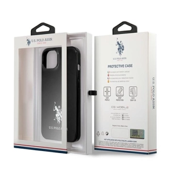 Etui U.S. Polo Assn. Horses Logo na iPhone 13 mini - czarne
