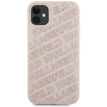 Etui Karl Lagerfeld Quilted K Pattern na iPhone 11 / Xr - różowe
