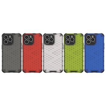 Honeycomb etui iPhone 14 Pro pancerny hybrydowy pokrowiec niebieskie