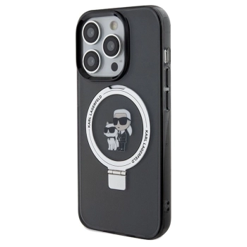 Etui Karl Lagerfeld Ring Stand Karl&Choupettte MagSafe na iPhone 14 Pro - czarne