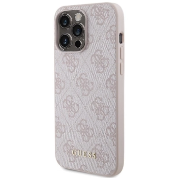 Etui Guess 4G Metal Gold Logo na iPhone 15 Pro Max - różowe