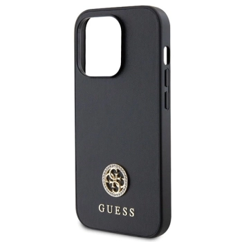 Etui Guess Strass Metal Logo do iPhone 15 Pro Max - czarne