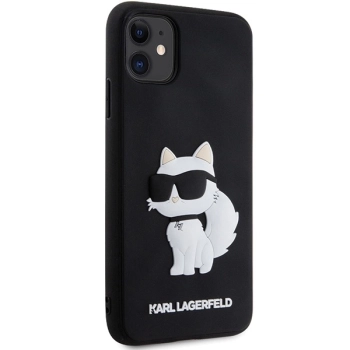 Etui Karl Lagerfeld Rubber Choupette 3D na iPhone 11 / Xr - czarne