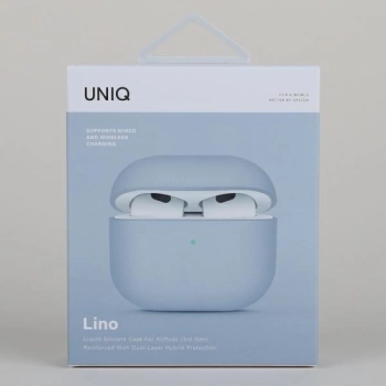 Etui Uniq Lino na AirPods 3 - błękitne