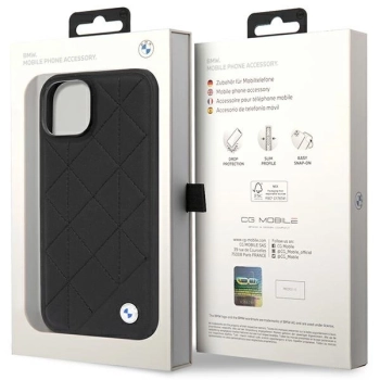 Etui BMW Leather Quilted na iPhone 14 - czarne