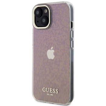 Etui Guess IML Faceted Mirror Disco Iridescent do iPhone 15 - różowe