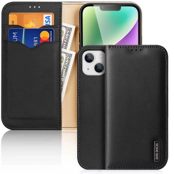 Etui z portfelem Dux Ducis Hivo z blokadą RFID do iPhone 15 Plus - czarne