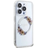 Etui Guess IML Flowers Wreatch MagSafe na iPhone 15 Pro - przezroczyste