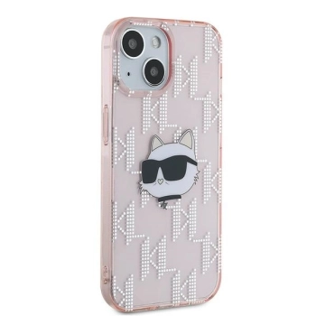 Etui Karl Lagerfeld IML Choupette Head & Monogram na iPhone 13 - różowe