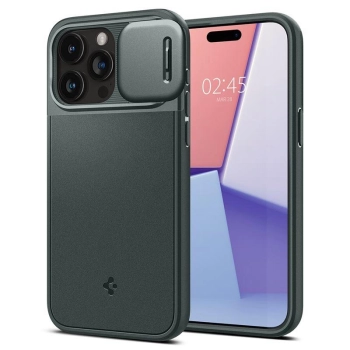 Etui Spigen Optik Armor Mag z MagSafe na iPhone 15 Pro - ciemnozielone
