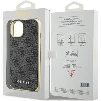 Etui Guess 4G Charms Collection do iPhone 15 - szare