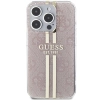 Etui Guess IML 4G Gold Stripe na iPhone 15 Pro - różowe