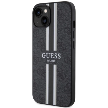 Etui Guess 4G Printed Stripes MagSafe na iPhone 14 - czarne