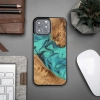 Etui z drewna i żywicy na iPhone 13 Pro Max Bewood Unique Turquoise - turkusowo-czarne