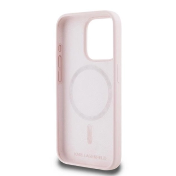 Etui Karl Lagerfeld Silicone Karl&Choupette MagSafe na iPhone 15 Pro Max - różowe
