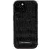 Etui Karl Lagerfeld Rhinestone Logo Metal Plate do iPhone 15 - czarne