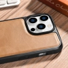 iCarer Leather Oil Wax etui pokryte naturalną skórą do iPhone 14 Pro brązowy (WMI14220718-TN)