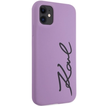 Etui Karl Lagerfeld Silicone Signature na iPhone 11 / Xr - purpurowe
