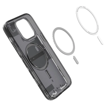 Etui Spigen Ultra Hybrid Mag z MagSafe na iPhone 14 Pro Max - ciemnoszare (wzór Zero One)
