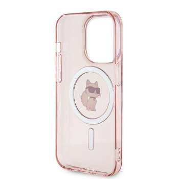 Etui Karl Lagerfeld IML Choupette MagSafe na iPhone 14 Pro - różowe
