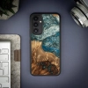 Etui z drewna i żywicy na Samsung Galaxy A54 5G Bewood Unique Planeta Ziemia - niebiesko-zielone