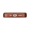 iCarer CE Oil Wax Premium Leather Folio Case skórzane etui iPhone 14 z klapką magnetyczne MagSafe brązowy (AKI14220705-BN)