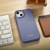 iCarer CE Premium Leather Folio Case skórzane etui iPhone 14 Plus z klapką magnetyczne MagSafe jasnofioletowy (WMI14220715-LP)