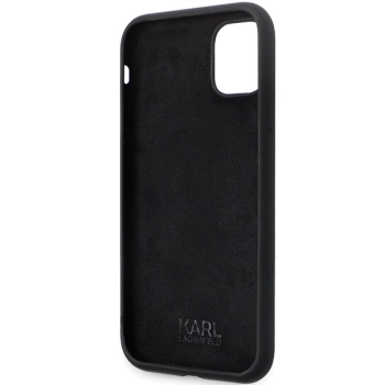 Etui Karl Lagerfeld Silicone Ikonik Metal Pin na iPhone 11 / Xr - czarne