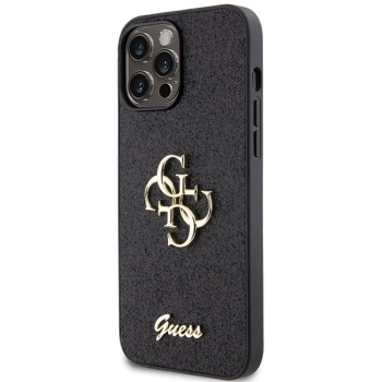 Etui Guess Glitter Script Big 4G na iPhone 13 Pro Max - czarne
