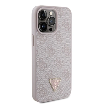 Etui Guess Leather 4G Diamond Triangle do iPhone 15 Pro Max - różowe
