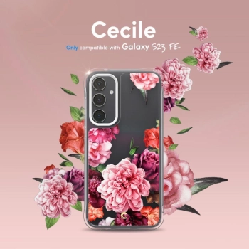 Etui Spigen Cyrill Cecile na Samsung Galaxy S23 FE - różowe róże